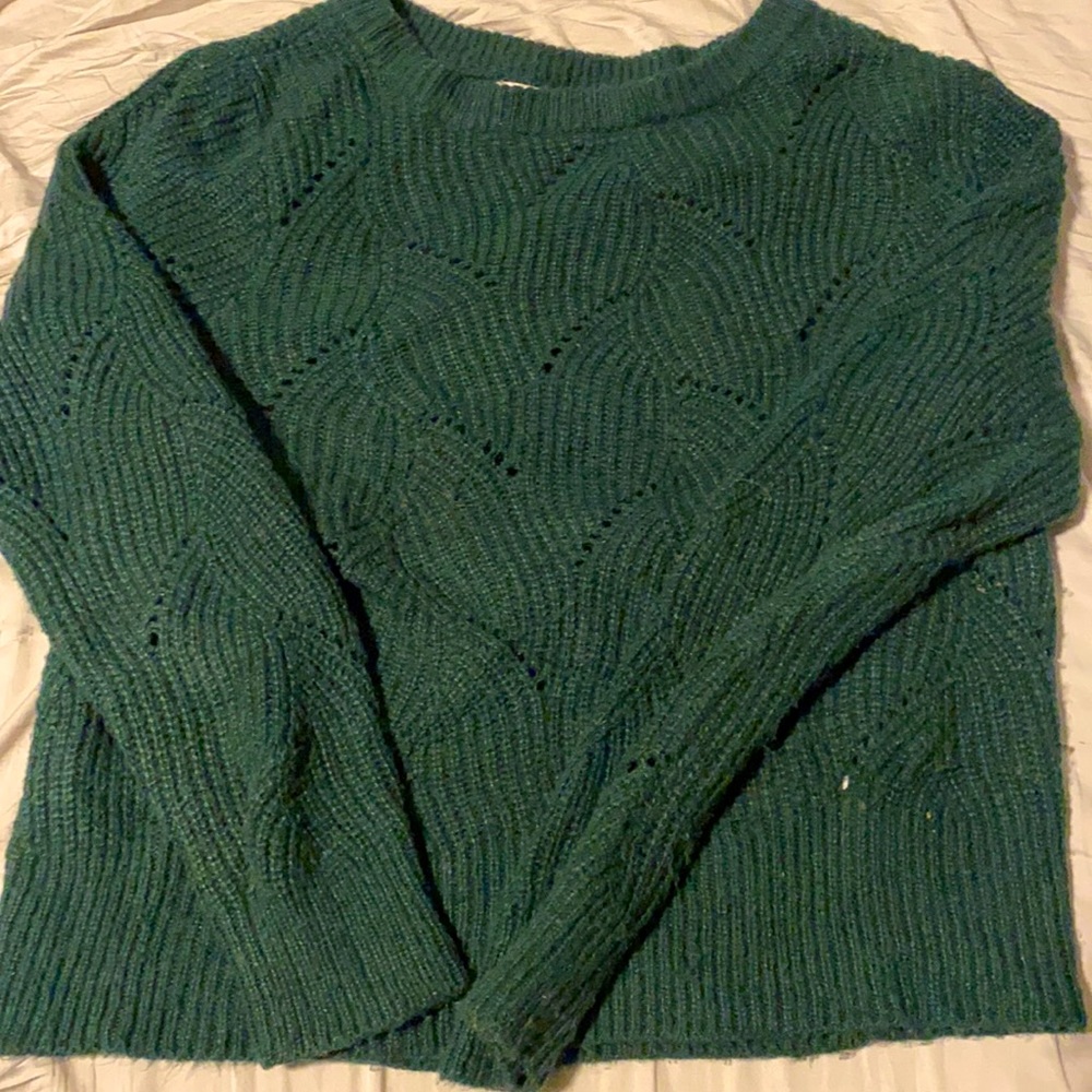 Green sweater from target, no snags or holes